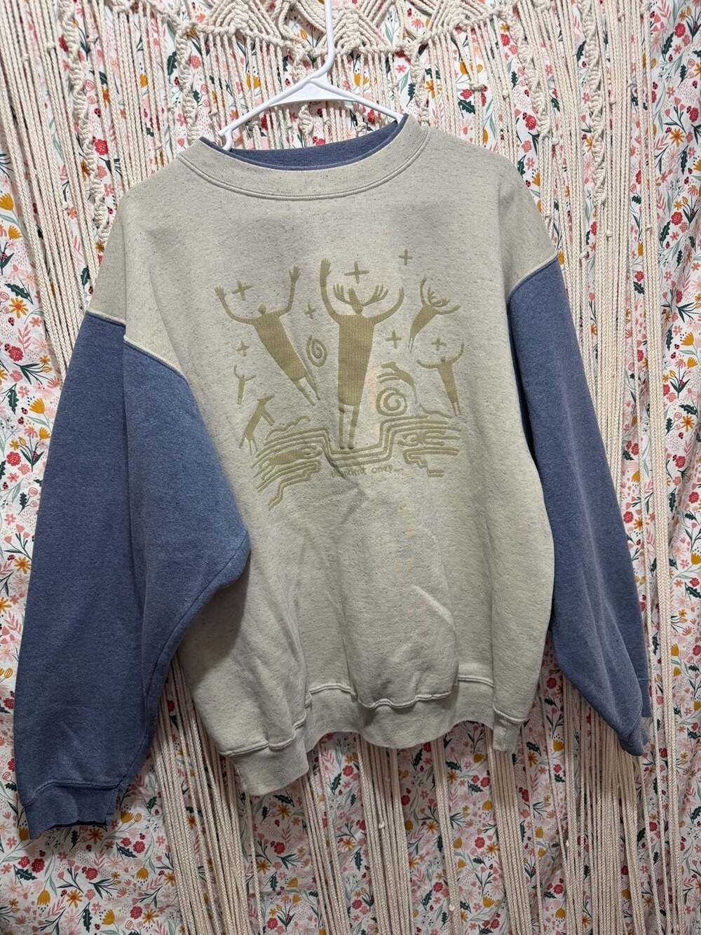 Vintage Made USA Southwest Graphic Crewneck Sweatshirt XL Aztec Tribal 90s